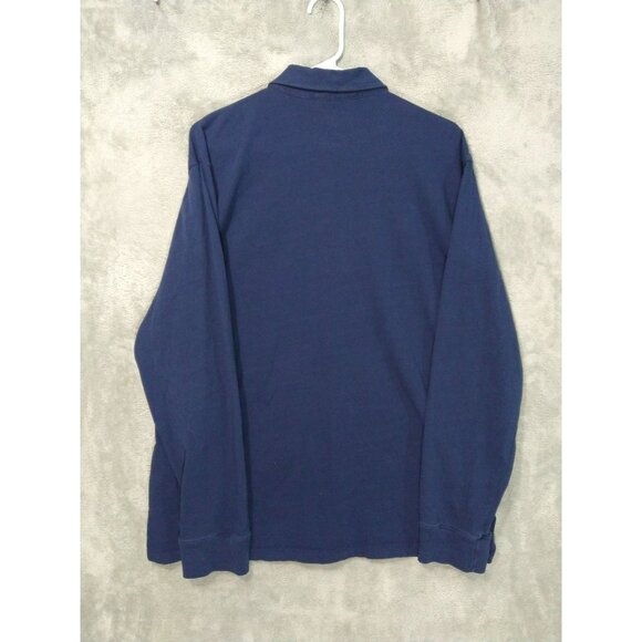 Vineyard Vines Shirt Mens Large Blue Polo Long Sleeve Cotton Pocket - Picture 2 of 7